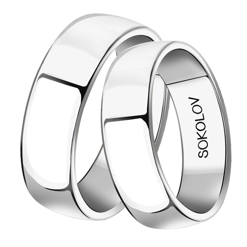 Обручальное кольцо из белого золота 6 мм SOKOLOV 112036-01: Белое золото 585° пробы — купить в ювелирном интернет-магазине Diamant