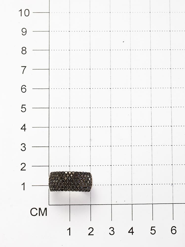 Кольцо из белого золота АЛЬКОР 11209-213 с чёрным бриллиантом