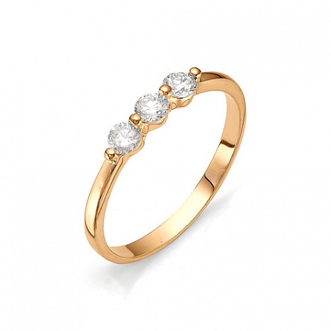 Золотое кольцо АЛЬКОР 11321-100 с бриллиантом