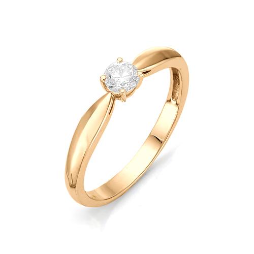 Золотое кольцо АЛЬКОР 11492-100 с бриллиантом