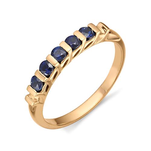 Золотое кольцо АЛЬКОР 11625-102 с сапфиром