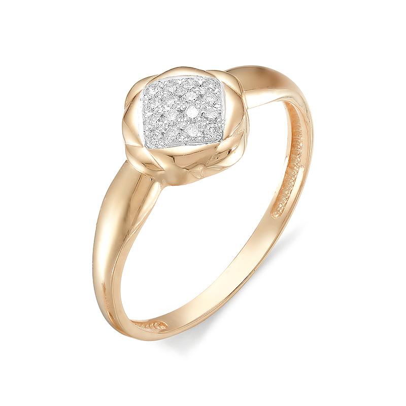 Золотое кольцо АЛЬКОР 11896-100 с бриллиантом