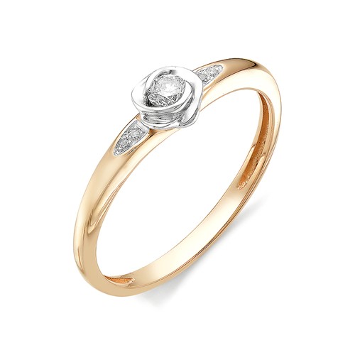 Золотое кольцо АЛЬКОР 11934-100 с бриллиантом