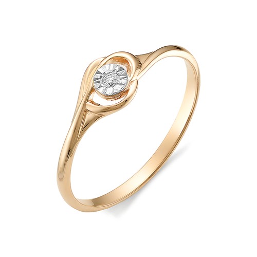 Золотое кольцо АЛЬКОР 11967-100 с бриллиантом
