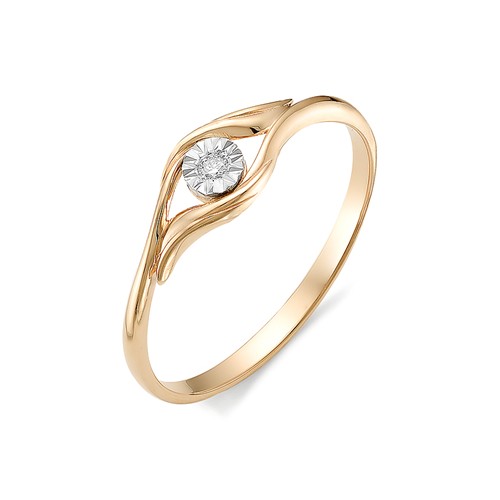 Золотое кольцо АЛЬКОР 11968-100 с бриллиантом