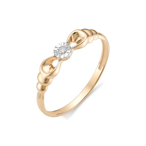 Золотое кольцо АЛЬКОР 11972-100 с бриллиантом