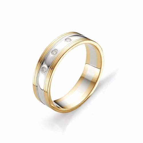 Золотое кольцо АЛЬКОР 12012-100 с бриллиантом