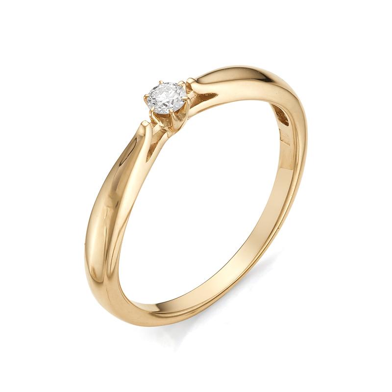 Золотое помолвочное кольцо АЛЬКОР с бриллиантом 12056-100