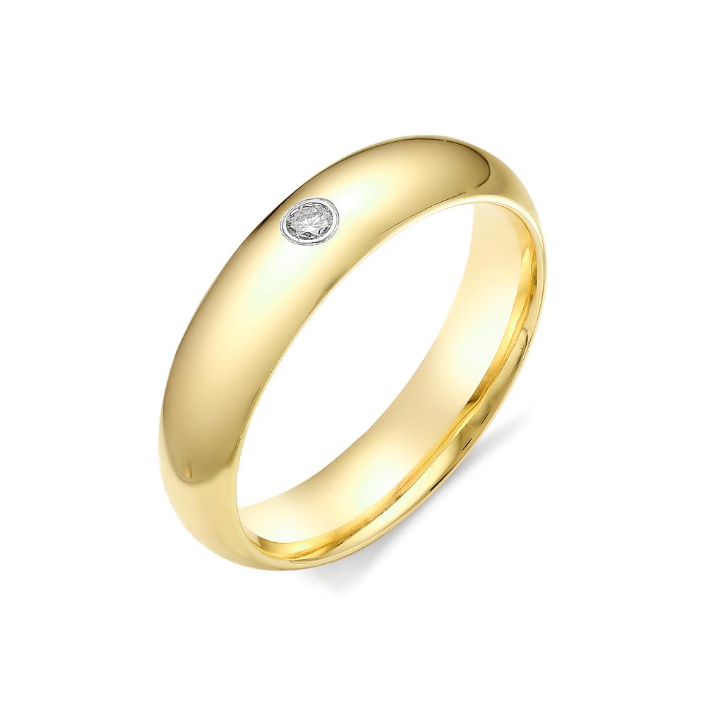 Кольцо из лимонного золота АЛЬКОР 12273-300 с бриллиантом