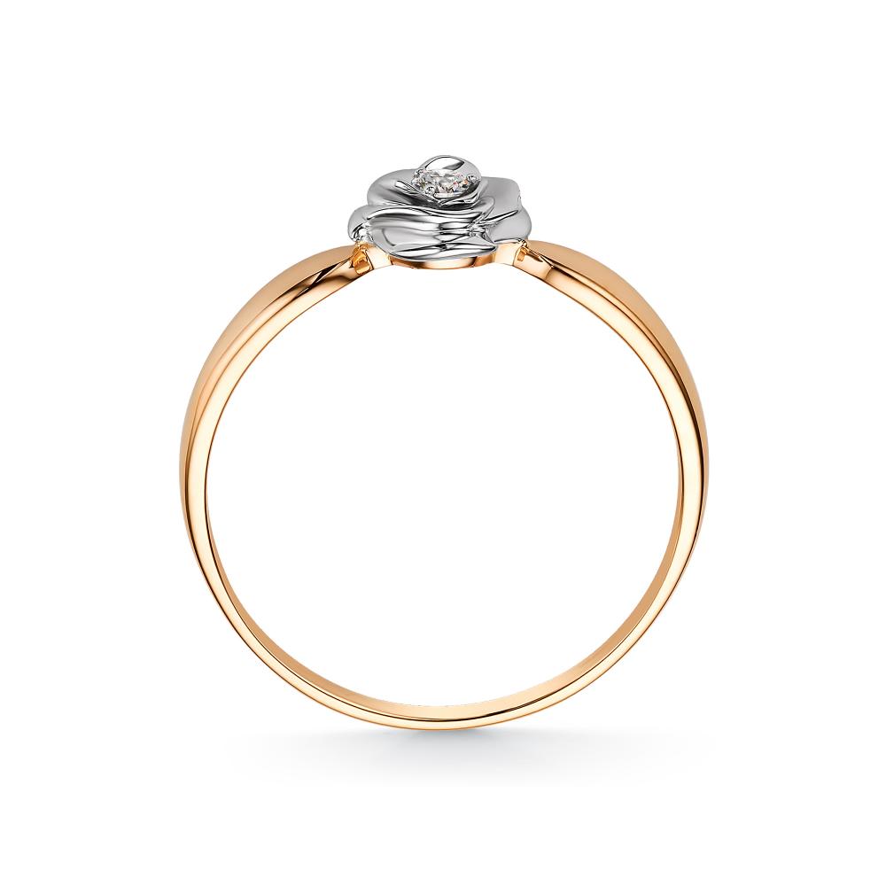 Золотое кольцо АЛЬКОР 12306-100 с бриллиантом
