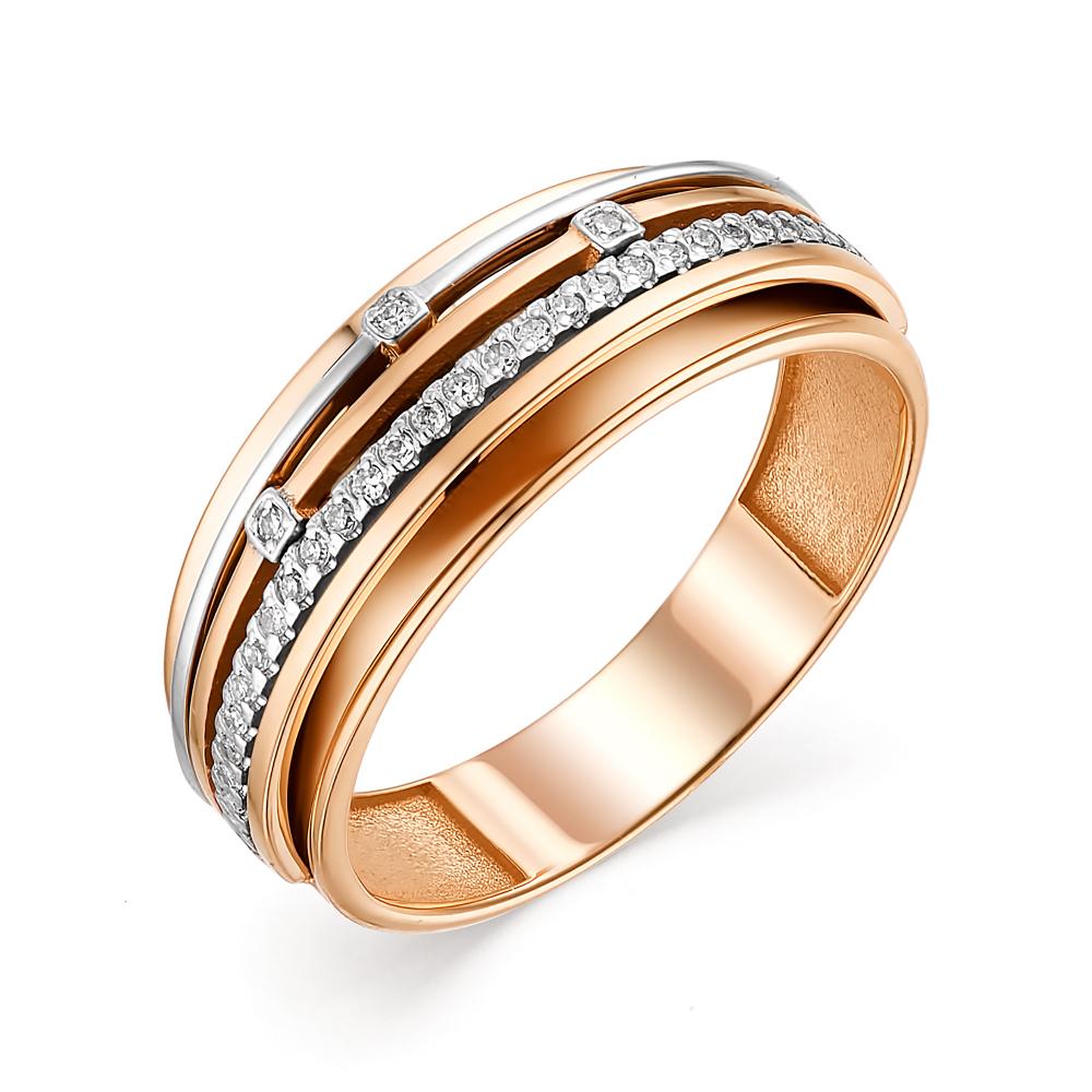 Золотое кольцо АЛЬКОР 12349-100 с бриллиантом