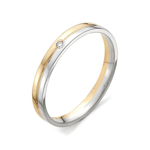 Золотое кольцо АЛЬКОР 12368-100 с бриллиантом