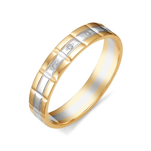 Золотое кольцо АЛЬКОР 12380-100 с бриллиантом