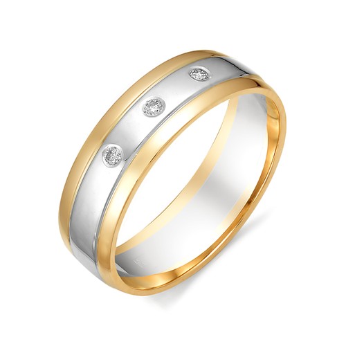 Золотое кольцо АЛЬКОР 12389-100 с бриллиантом