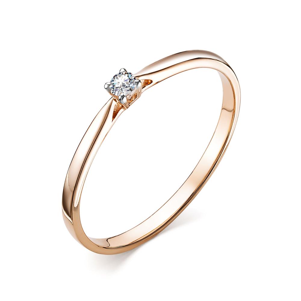 Золотое помолвочное кольцо АЛЬКОР с бриллиантом 12426-100