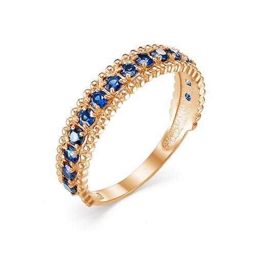 Золотое кольцо АЛЬКОР 12585-102 с сапфиром