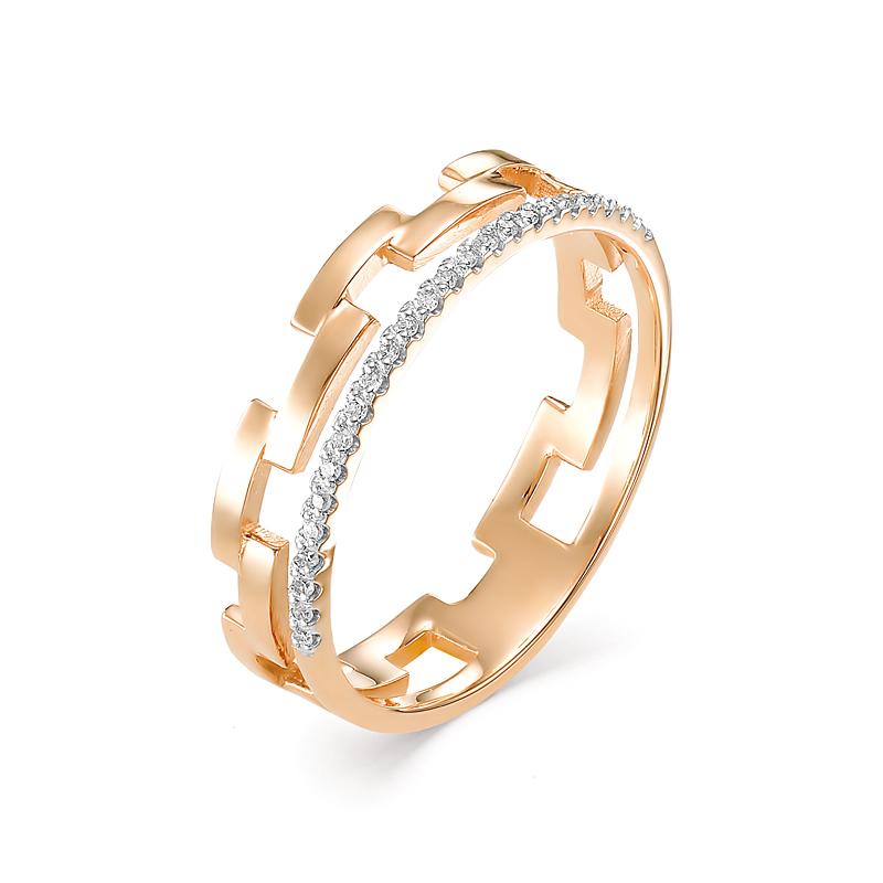 Золотое кольцо АЛЬКОР 12589-100 с бриллиантом