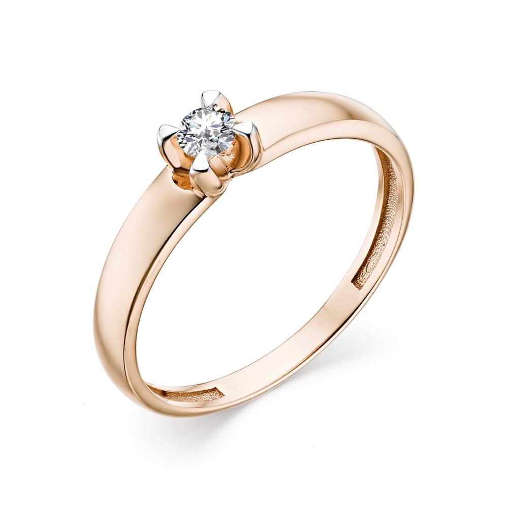 Золотое кольцо АЛЬКОР 12645-100 с бриллиантом