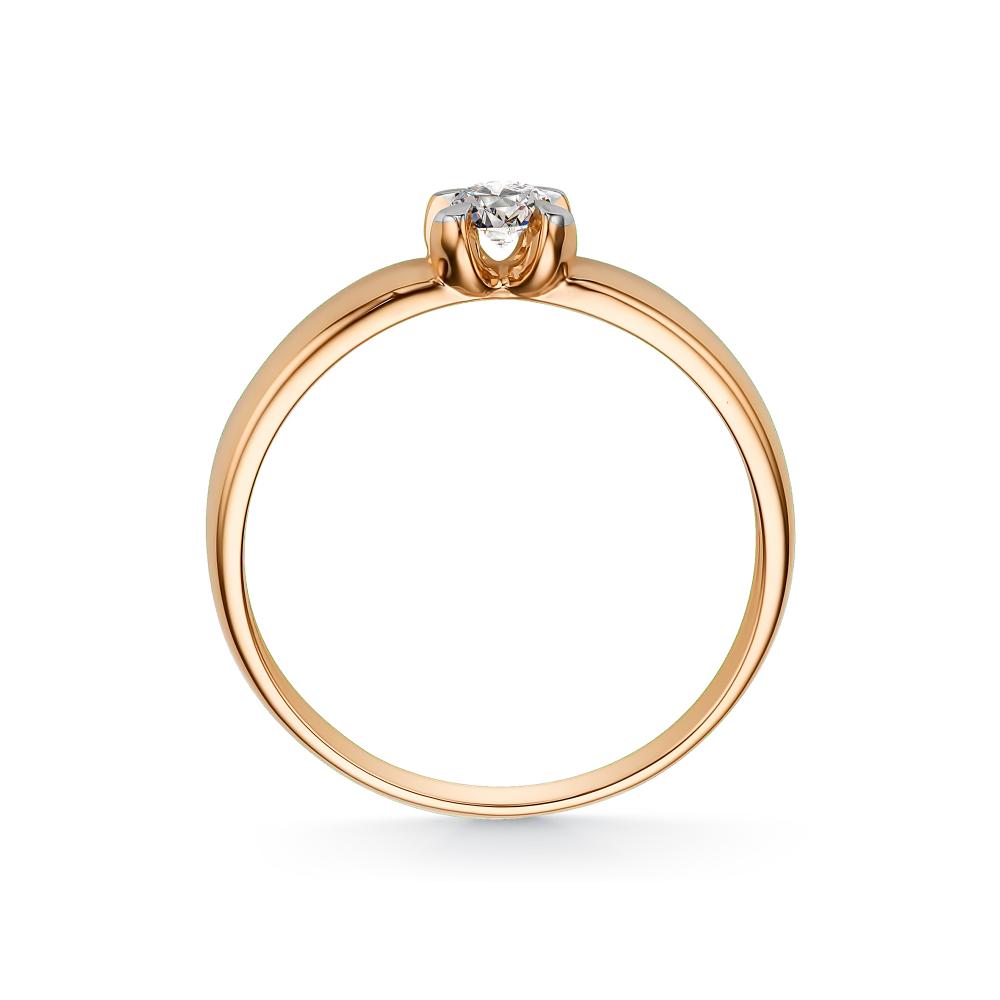 Золотое кольцо АЛЬКОР 12645-100 с бриллиантом