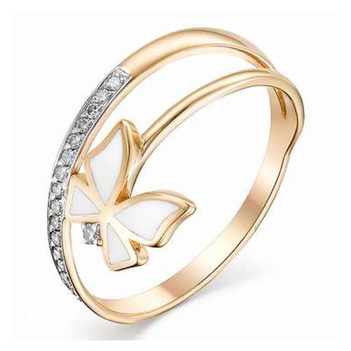 Золотое кольцо АЛЬКОР 12651-100 с бриллиантом