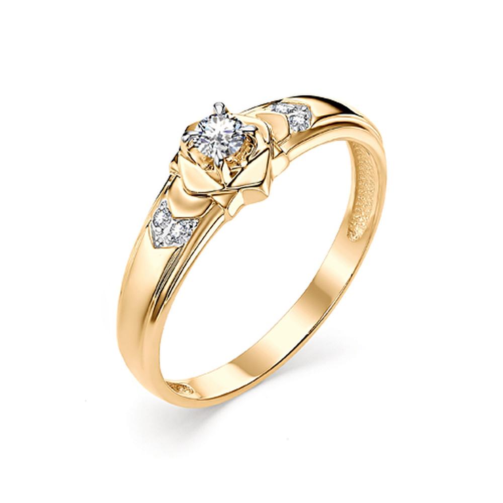 Золотое кольцо АЛЬКОР 12688-100 с бриллиантом