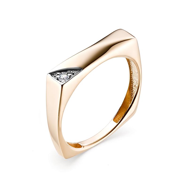 Золотое кольцо АЛЬКОР 12809-100 с бриллиантом