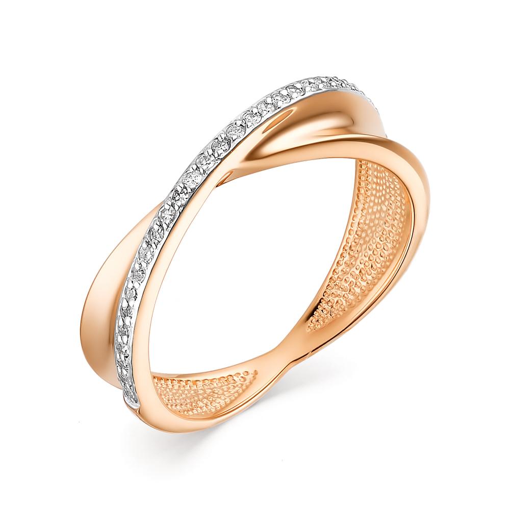 Золотое кольцо АЛЬКОР 12870-100 с бриллиантом