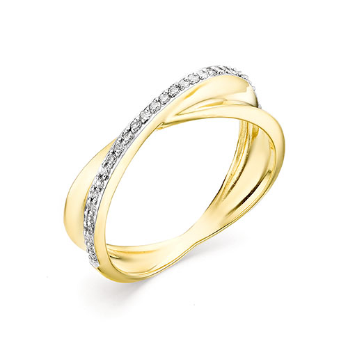 Кольцо из лимонного золота АЛЬКОР 12870-300 с бриллиантом