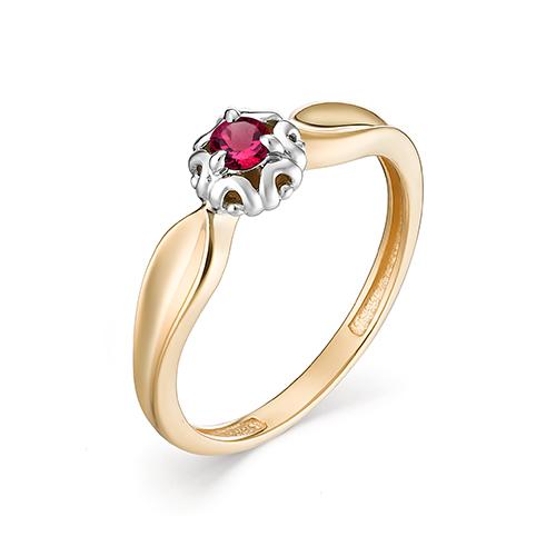 Золотое кольцо АЛЬКОР 13093-103 с рубином