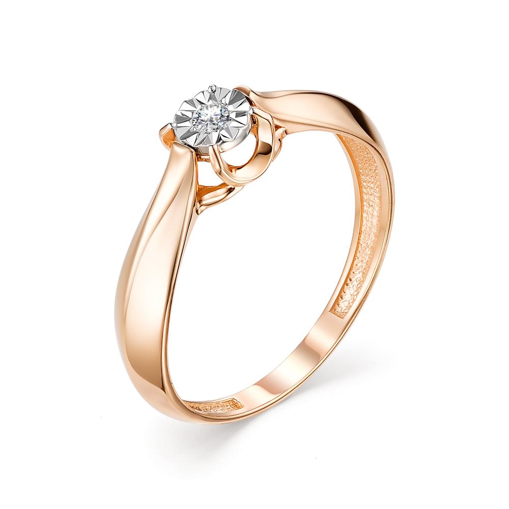 Золотое кольцо АЛЬКОР 13113-100 с бриллиантом