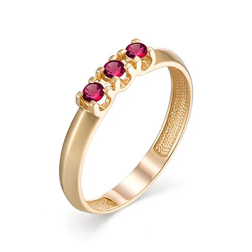 Золотое кольцо АЛЬКОР 13134-103 с рубином