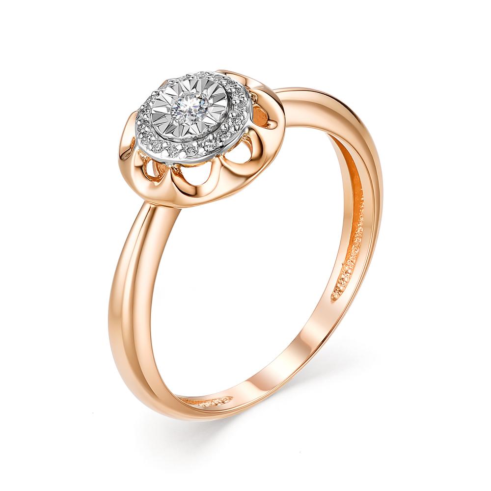 Золотое кольцо АЛЬКОР 13156-100 с бриллиантом
