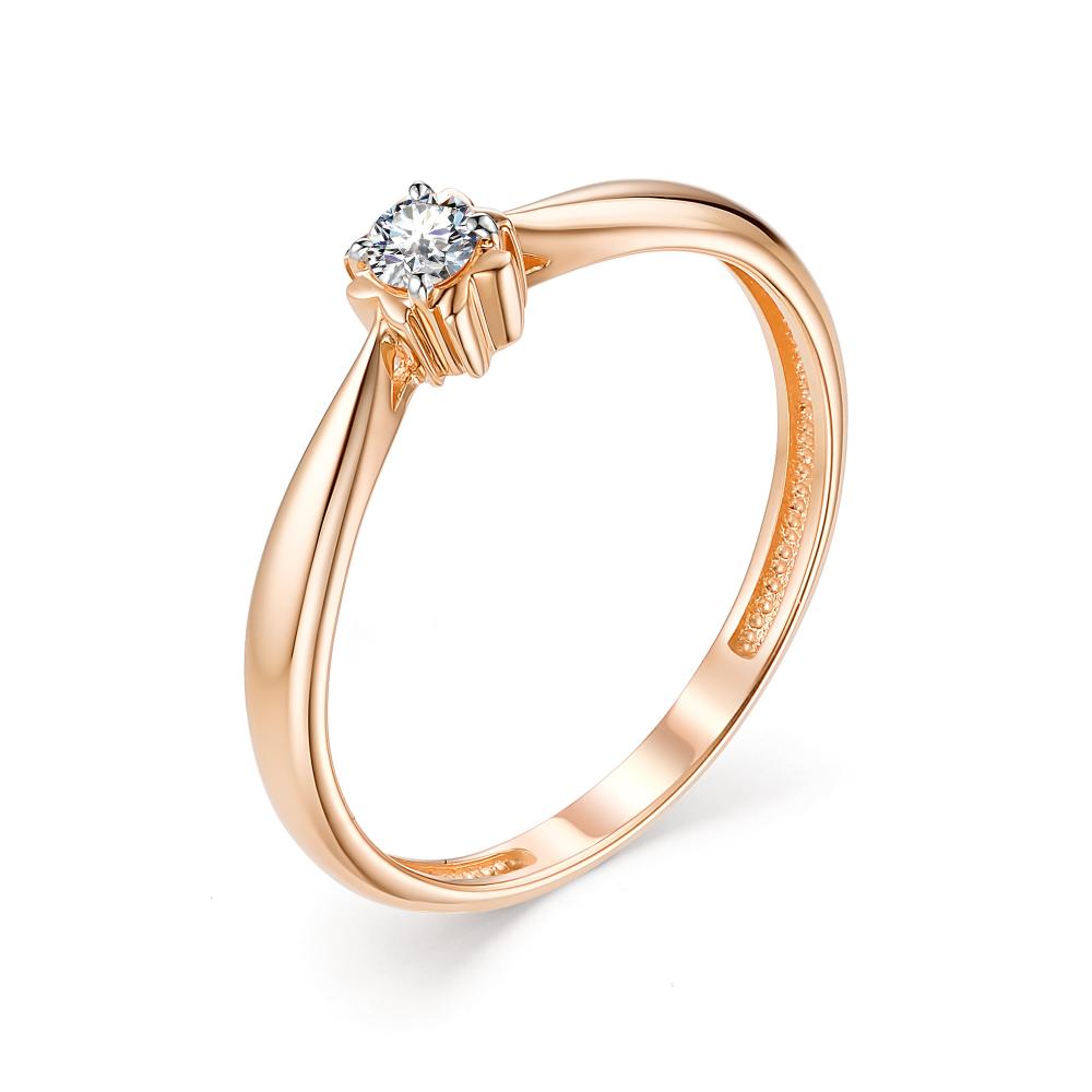 Золотое кольцо АЛЬКОР 13157-100 с бриллиантом