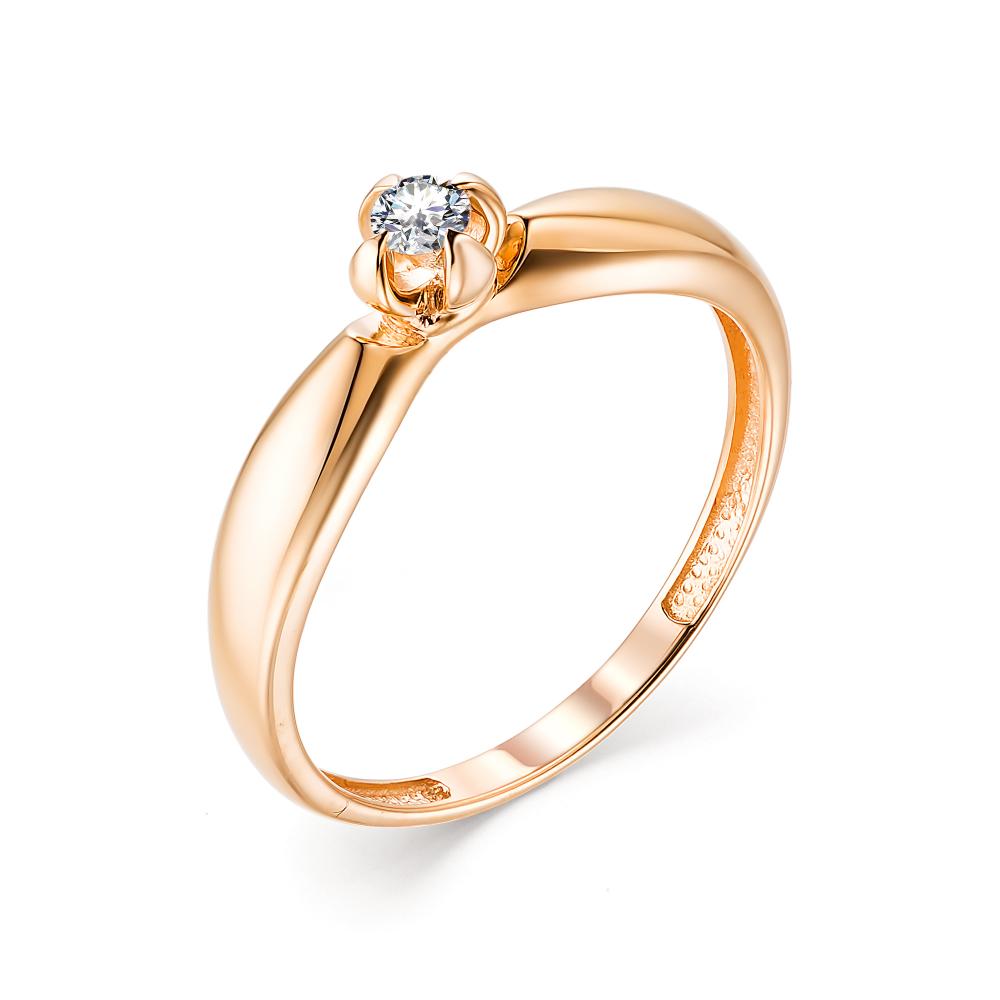 Золотое кольцо АЛЬКОР 13170-100 с бриллиантом