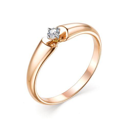 Золотое помолвочное кольцо АЛЬКОР с бриллиантом 13226-100