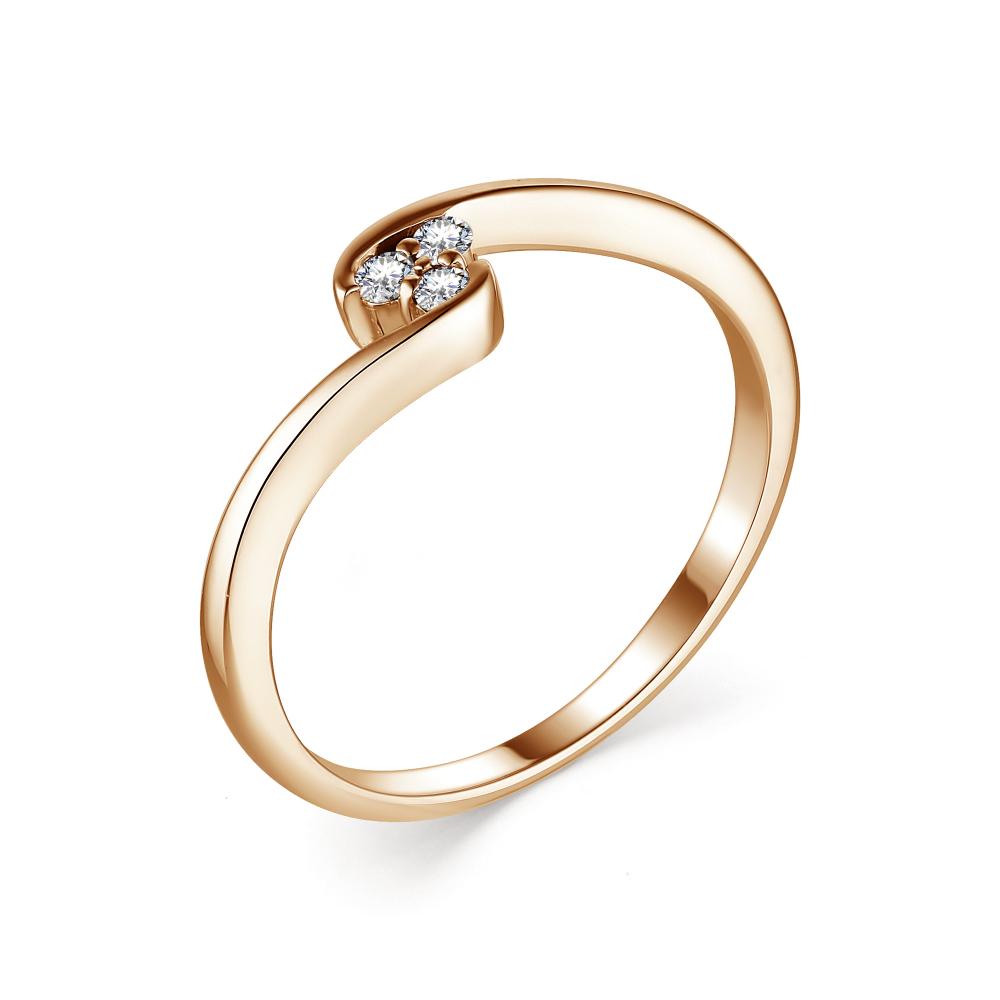 Золотое кольцо АЛЬКОР 13261-100 с бриллиантом
