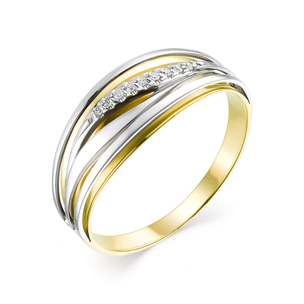 Кольцо из лимонного золота АЛЬКОР 13277-300 с бриллиантом