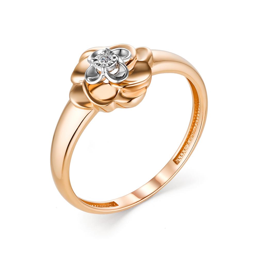 Золотое кольцо АЛЬКОР 13283-100 с бриллиантом