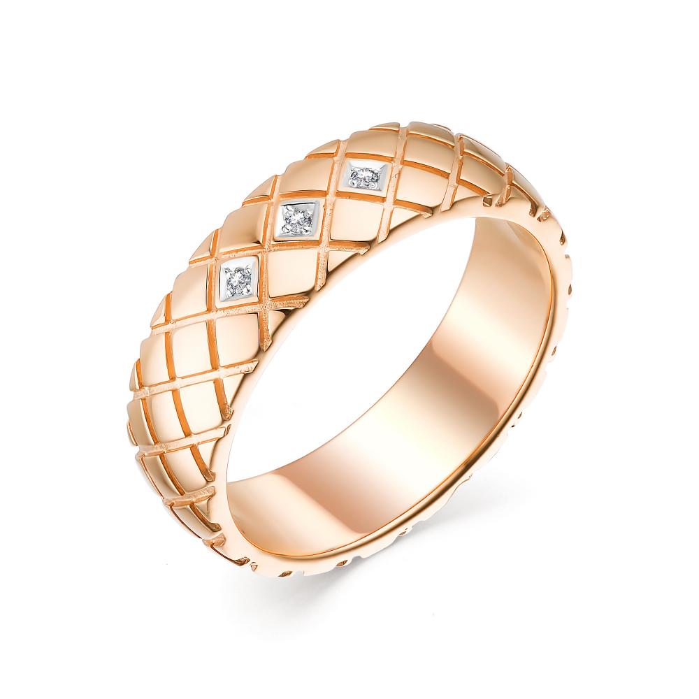 Золотое кольцо АЛЬКОР 13429-100 с бриллиантом