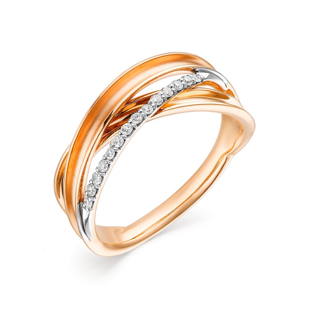 Золотое кольцо АЛЬКОР 13495-А00 с бриллиантом