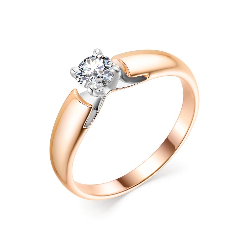 Золотое кольцо АЛЬКОР 13497-700 с бриллиантом