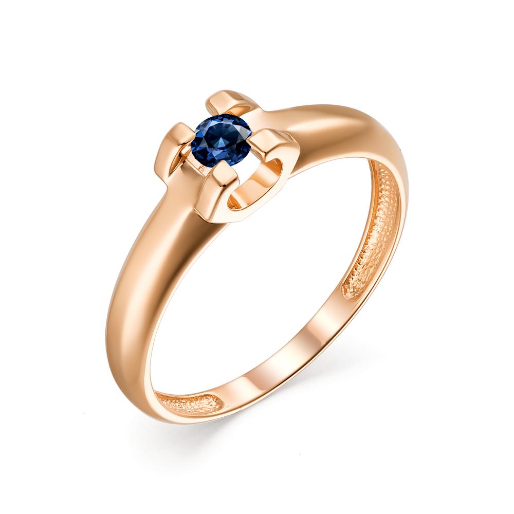 Золотое кольцо АЛЬКОР 13528-102 с сапфиром