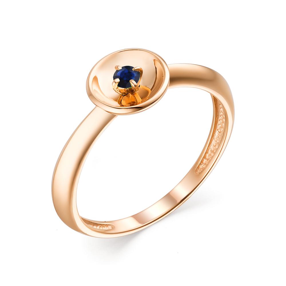 Золотое кольцо АЛЬКОР 13535-102 с сапфиром