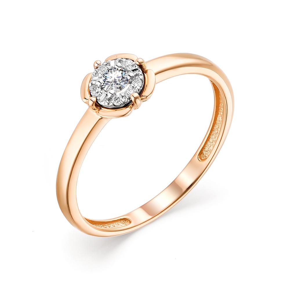 Золотое кольцо АЛЬКОР 13570-100 с бриллиантом
