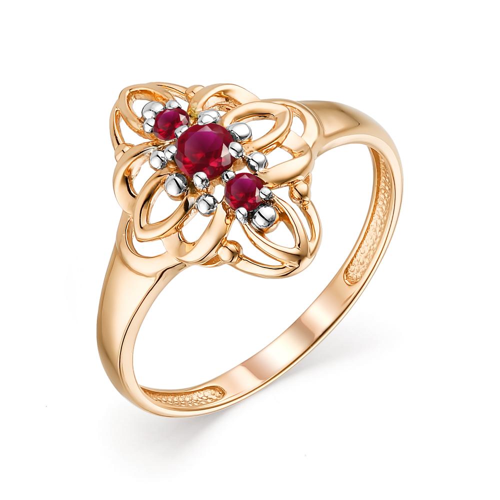Золотое кольцо АЛЬКОР 13612-103 с рубином