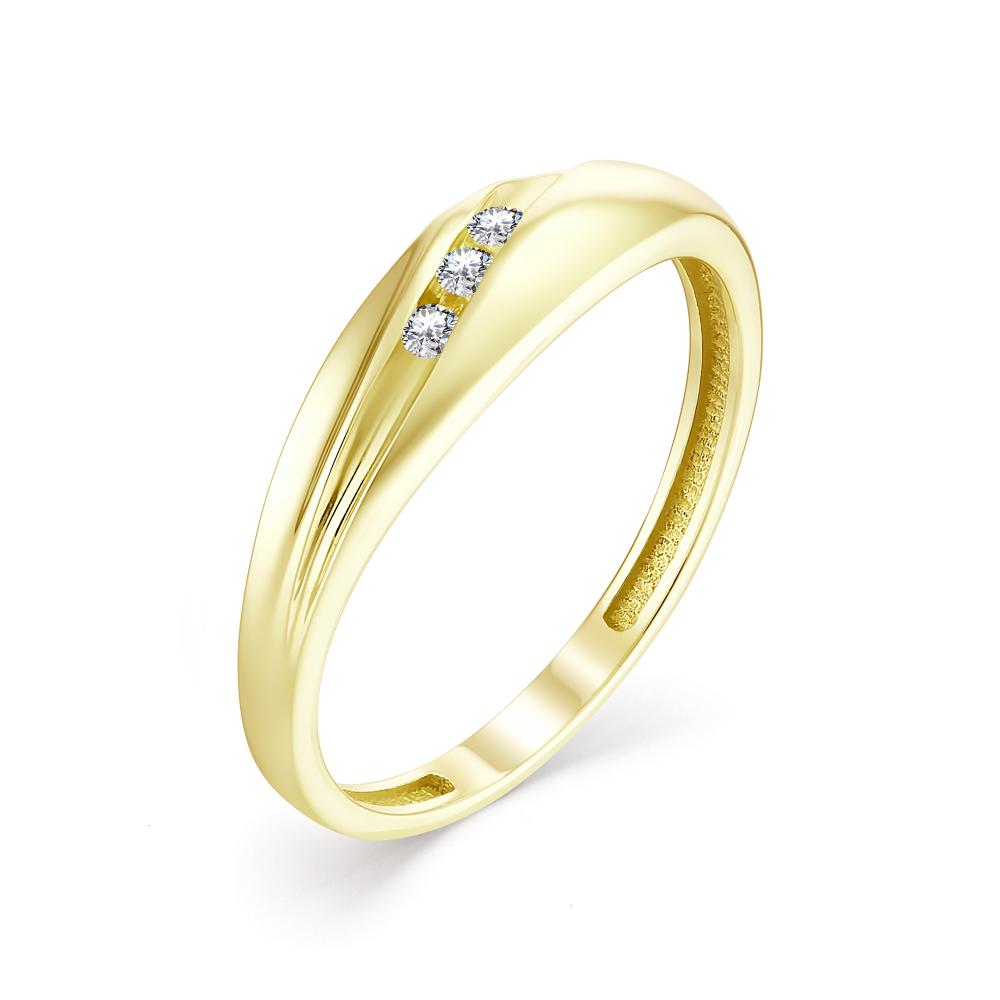 Кольцо из лимонного золота АЛЬКОР 13662-300 с бриллиантом