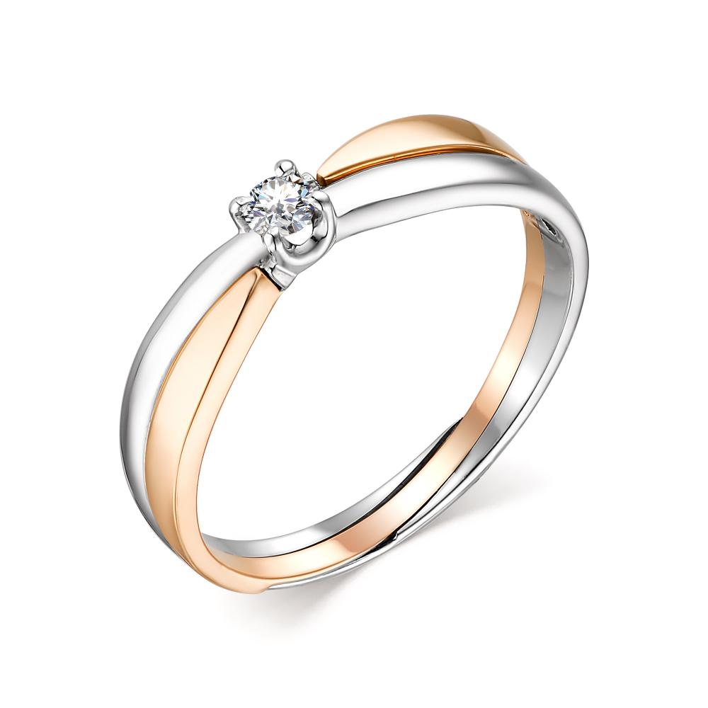Золотое кольцо АЛЬКОР 13716-700 с бриллиантом