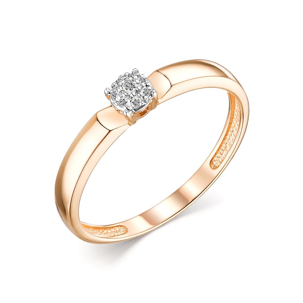 Золотое кольцо АЛЬКОР 13744-100 с бриллиантом
