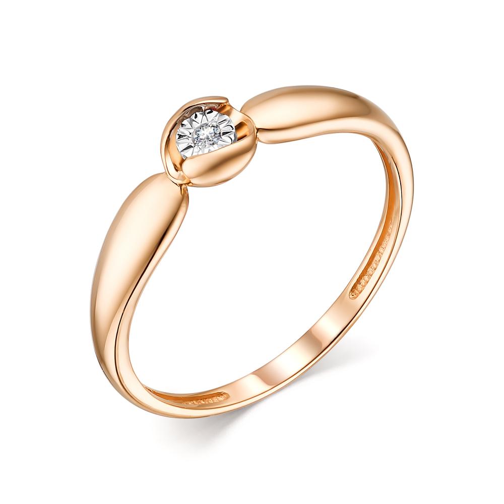 Золотое кольцо АЛЬКОР 13746-100 с бриллиантом