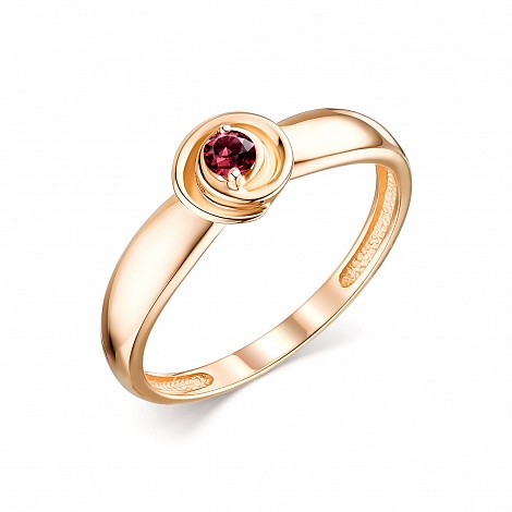 Золотое кольцо АЛЬКОР 13781-103 с рубином